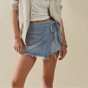 We The Free Light Blue Mini Skirt